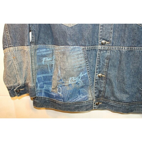 Vintage Y2K Phat Farm SUG Trucker Jacket Denim Graphic Jean Mens Coat Size XL - Picture 4 of 9